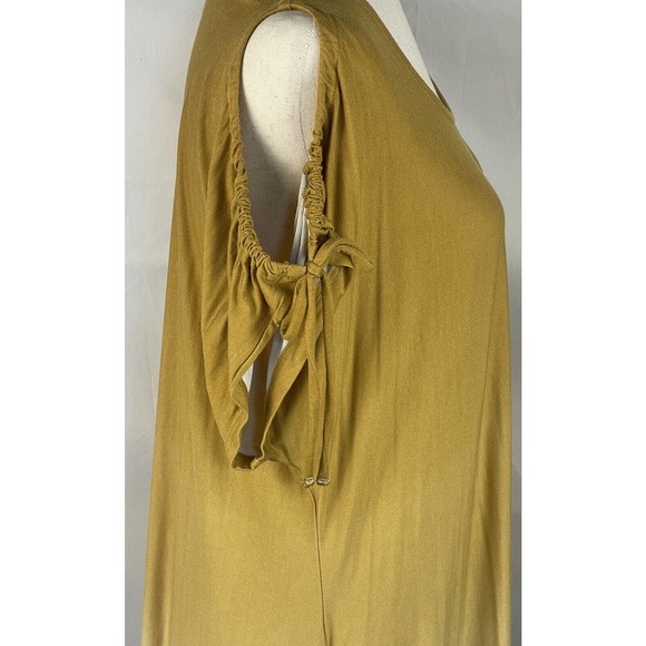 Est. 1946 Womens Size 14W / 16W Gold Cream & Green Ombre Maxi Pocket Maxi Dress - Picture 9 of 11